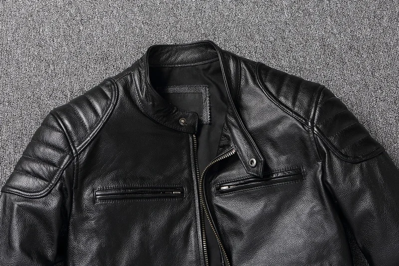 Vintage genuine cowhide leather jacket men's biker jacket men's biker clothing Spring Festival Asian yards