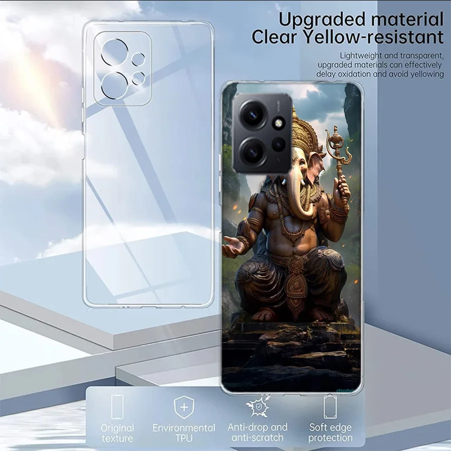 Ganesh lord Luxury Phone For Xiaomi Redmi Note 13 Pro 5G Plus 12 12C 10 10A 10C 9 9A 9C 9T 8 8A K60 K70 Pro 10X S2 7 7A 6 6A Cov