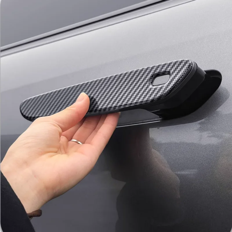 For BYD Song L 2024 2025 ABS Carbon Fibre Car Door Handle Covers Trim Exterior Car Door Knob Protector Decoration Accessories