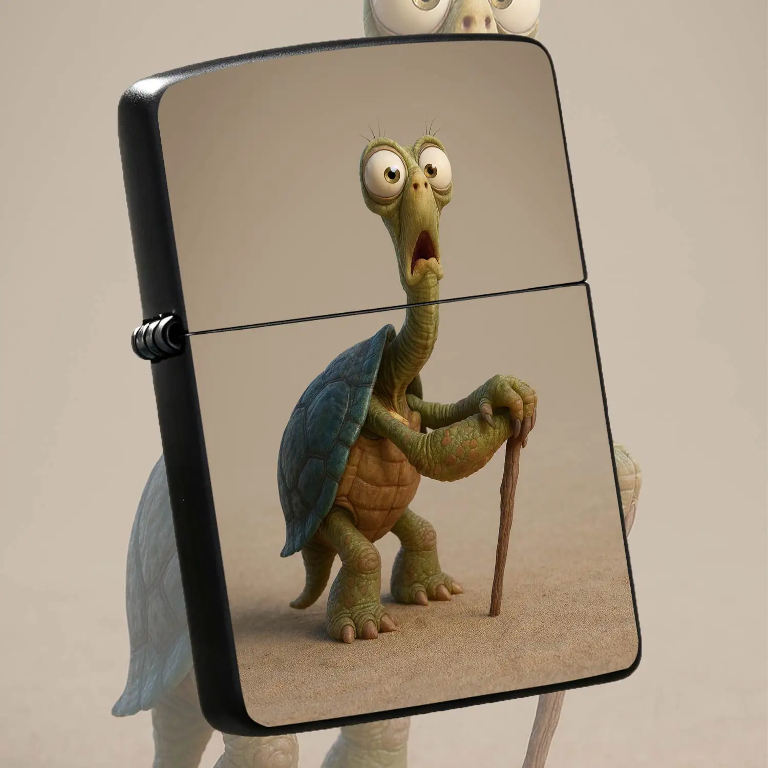 Elderly Turtle Pattern Lighter, Cute Animated Stylish Tortoise Design, Portable Lightweight Daily Carry Item, Suitable For Home Office Outdoor Travel Scenarios, Unique Fun Decorative Practical Gift For Friends Family A Humorous And Interest