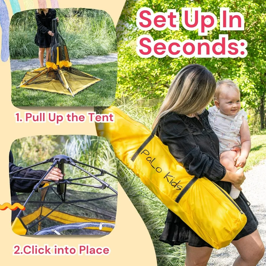 Cercadinho pop up portátil para bebês, cercadinho pop e go com dossel, barraca de praia para bebês, cercadinho interno e externo para bebês pop up pa