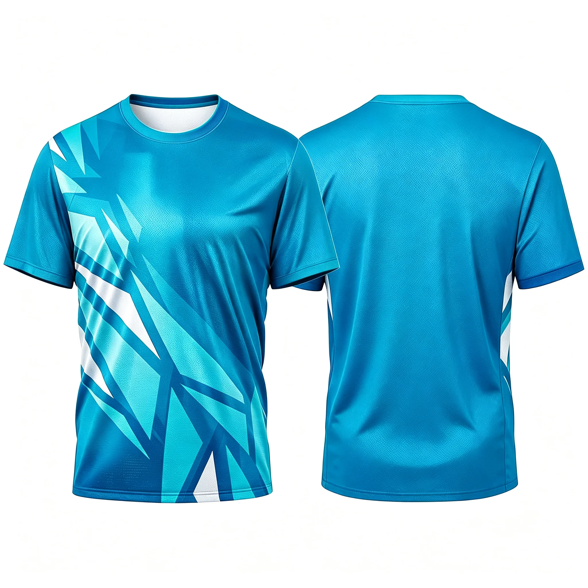 Men's round neck football training jersey, diagonally cut geometric color block print, breathable fitness short sleeved T-shirt