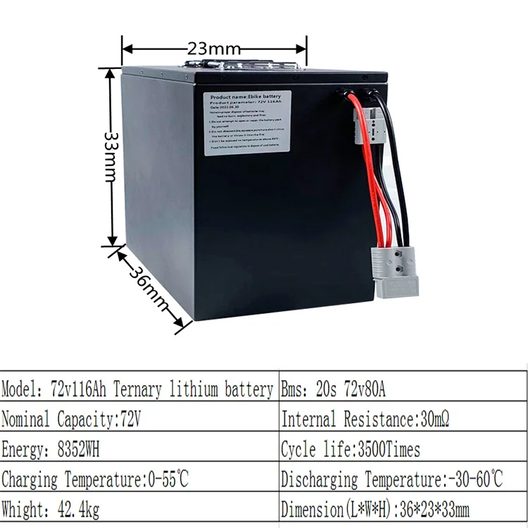 Weekly Deals solar storage battery 72 Volt 100Ah Lifepo4 Battery 50Ah 60Ah 116ah Lithium Ion 72V Battery Pack images - 6