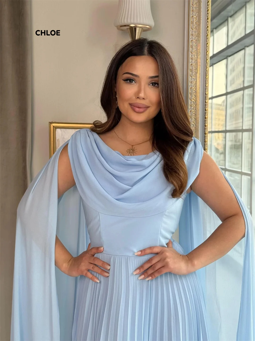 Gaun Pesta Pernikahan Wanita Custom Made 2025 Tanpa Lengan Gaun Prom Mewah Elegan Gaun Pesta Malam Model A-line dengan Selendang Gaun Ball Gown