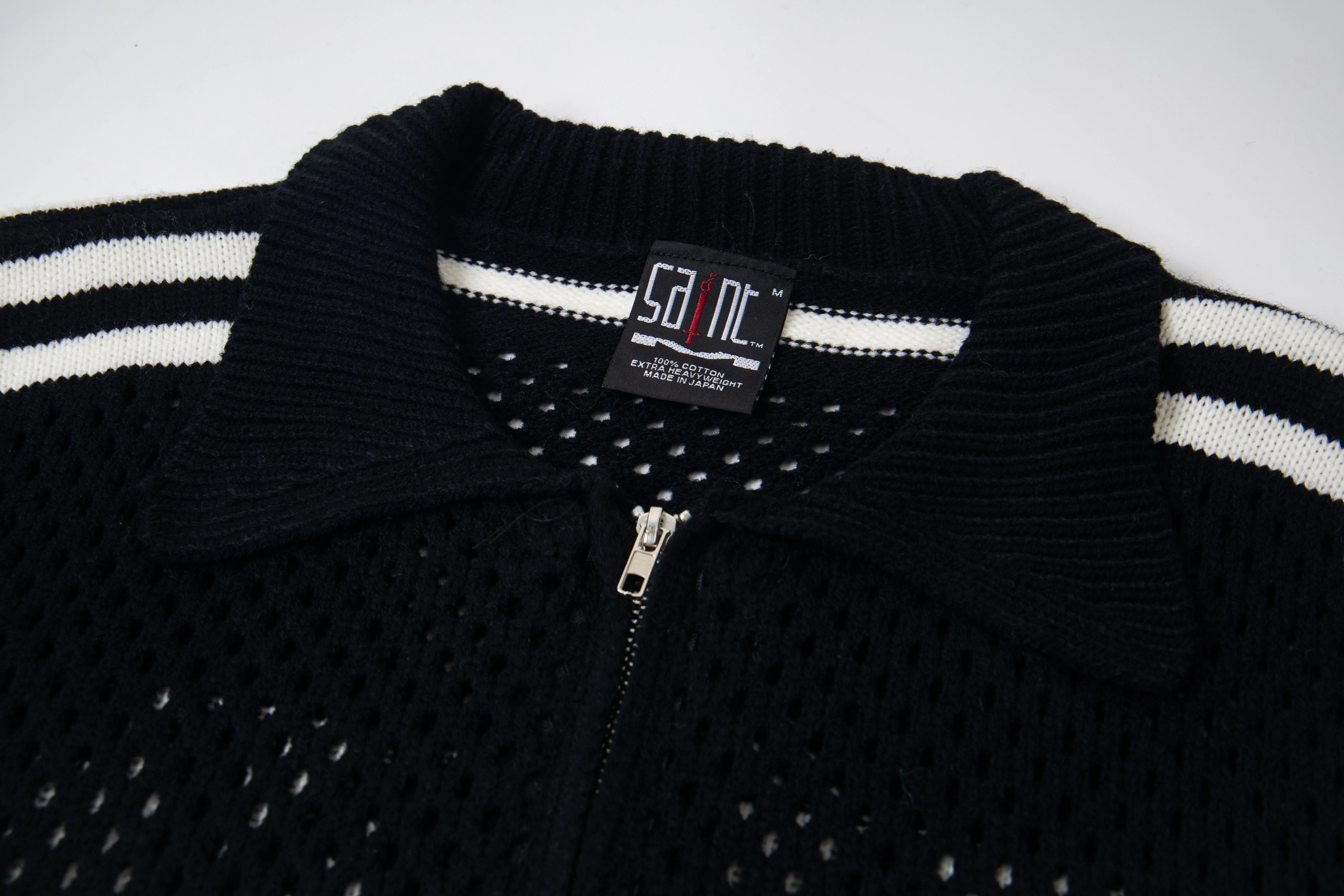 Oversize Männer Frauen Casual Gestreiften Zipper Pullover Schwarz Apricot Mantel Mit Tag Klassische Logo Jacquard Saint Hohl Gestrickte Pullover