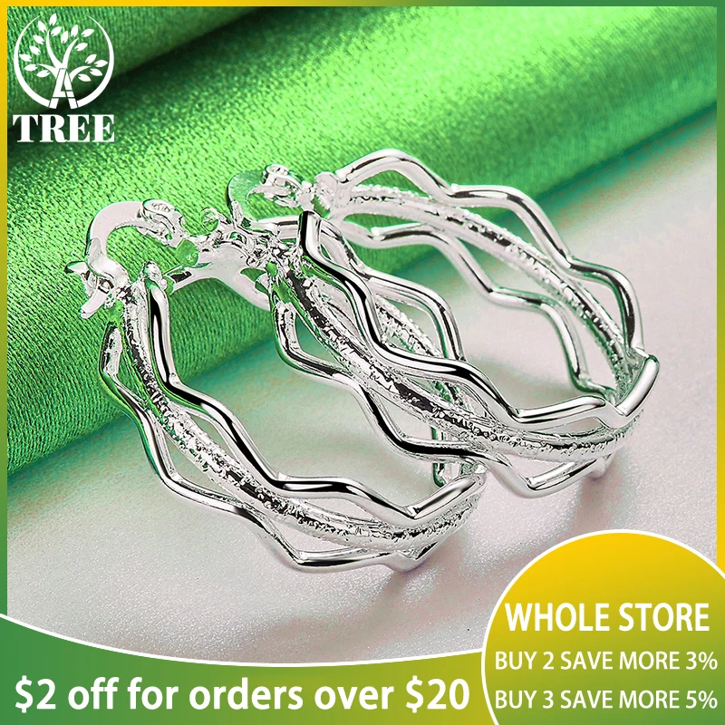 925 Sterling Silver Fine 27mm Okrągłe kolczyki kółka dla kobiet Moda Impreza Zaręczyny Ślub Urodziny Urok Biżuteria Prezent