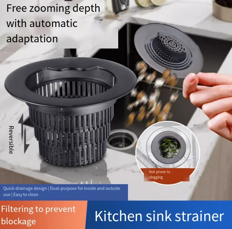 

Adjustable Mesh Sink Strainer Filter Anti Clogging Filter Drain Plug Household Kitchen Sink Filter Telescopic Sink Drain Basket