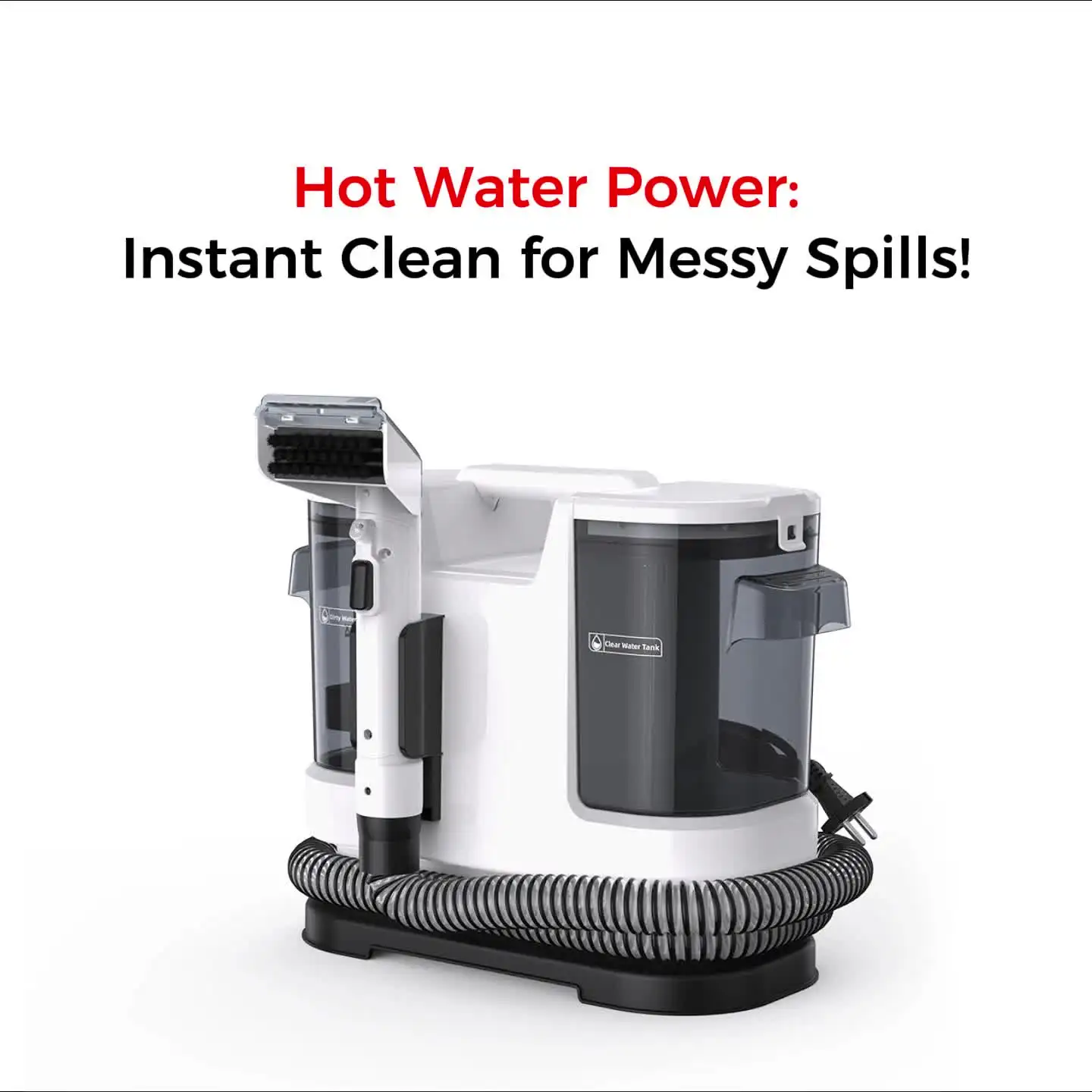 Lubluelu V8 800W Hot Water Carpet Cleaner  60°C Deep Clean Pet Stains 15kPa Strong Suction 5M Long Power Cord 1.75L Tank