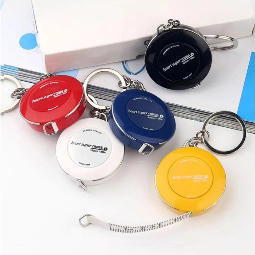 1.5M Measure Ruler Retractable Keychain Scale Inch Centimeter Tape Measure Travel Household Key Ring Mini Portable Sewing Ruler
