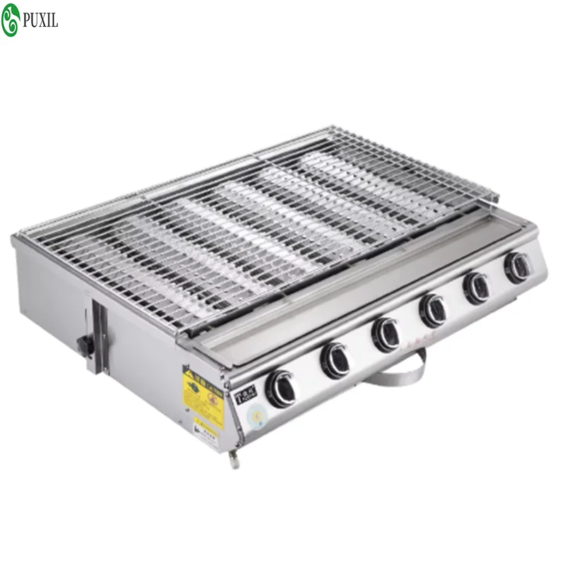 Environmentally friendly barbecue grill, smokeless gas, liquefied gas, gas commercial stall, roasted oysters, gluten