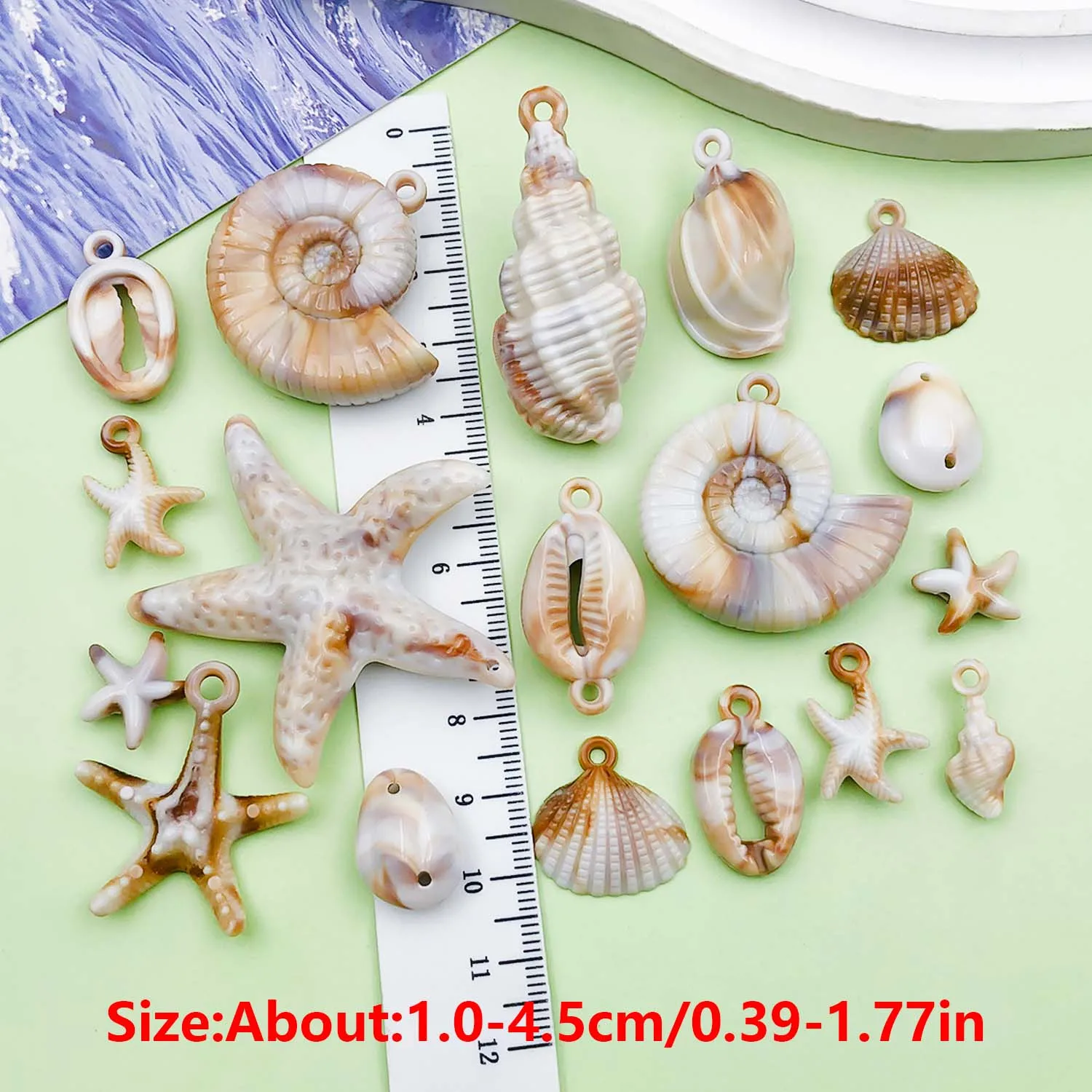 20/24pcs Acrylic Shell & Starfish Charms for DIY