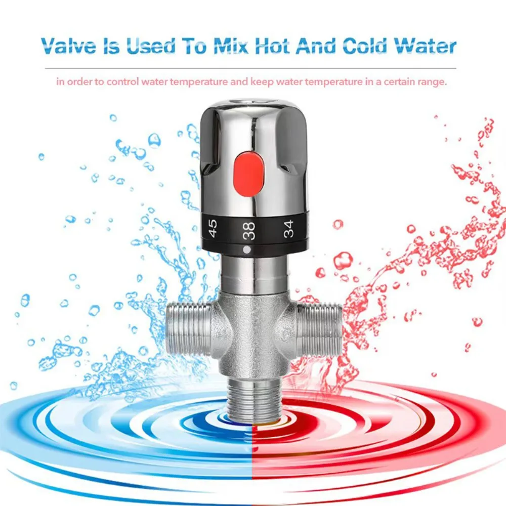Brass Thermostatic Mixing Valve Standard 1/2 Bathroom Accessories Replacement Thermostatic Cartridge Valve for Mixer Faucet