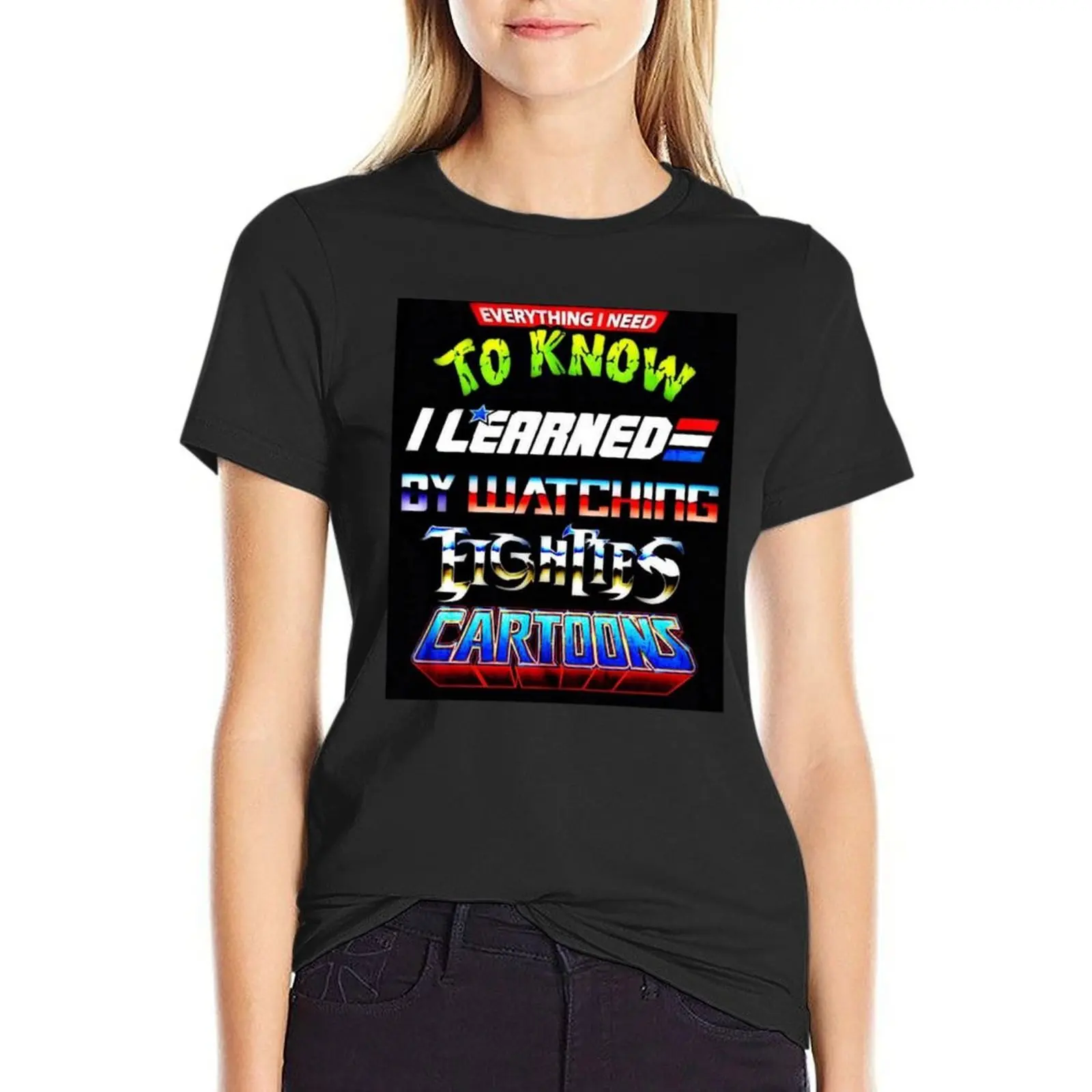 

Eighties Cartoons T-Shirt new edition customizeds blacks vintage clothes Woman fashion