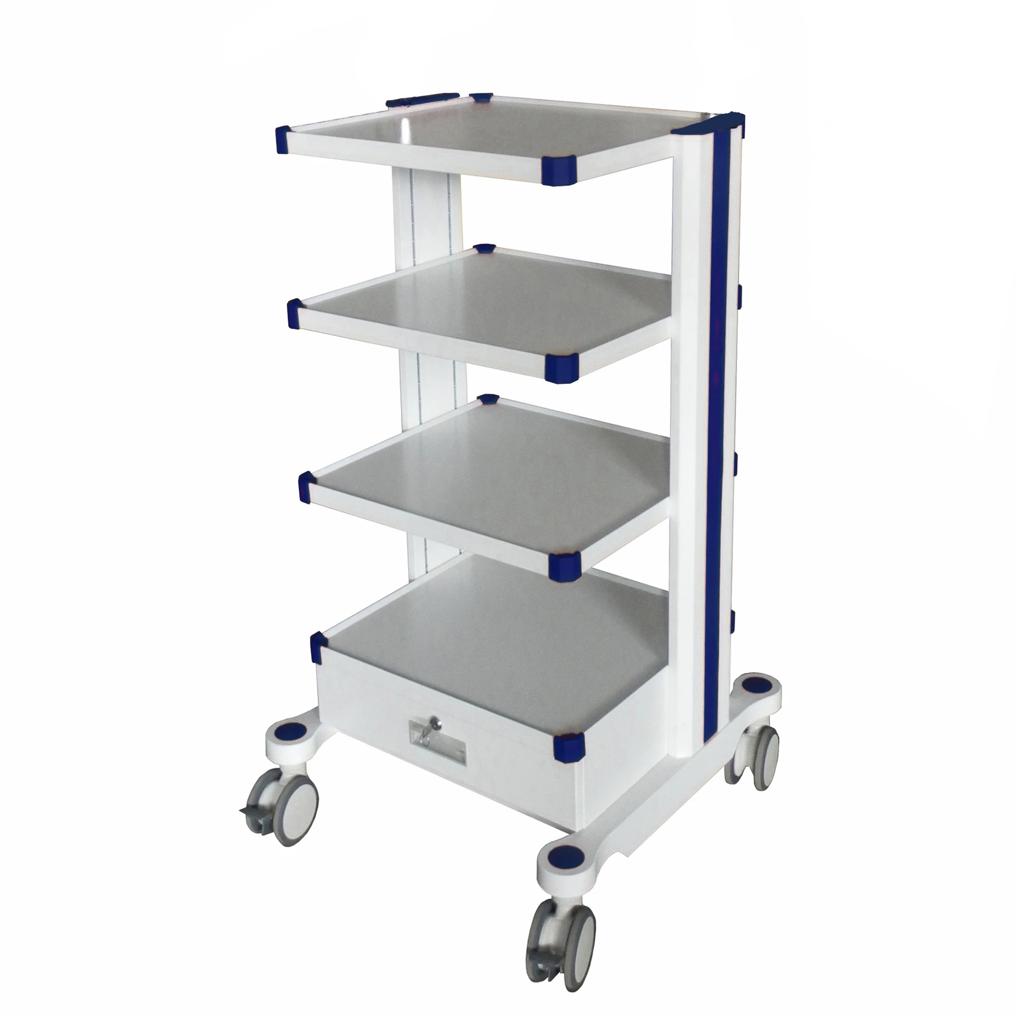 

GINEE MEDICAL Mobile Tower 4 Layer Medical Cart Endoscopy Trolley for Sale