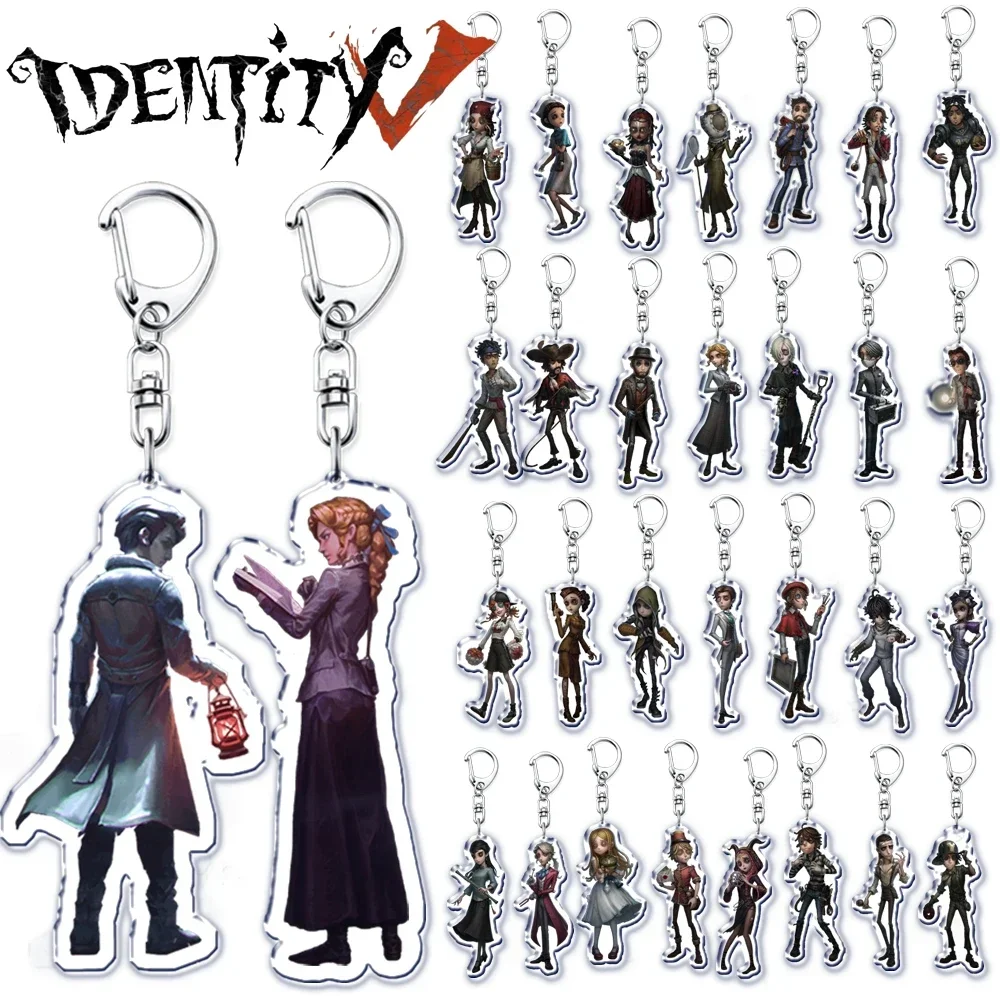 Popular Game Identity V Keychains Ring for Accessories Bag Detective Reporter Survivors Hunters Pendant Key Chain Jewelry Gifts