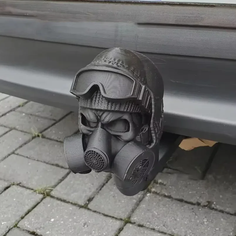New 3D Printed Tow Bar Ball Cover Gas Mask Rustproof Trailer Hook Cover Steel Helmet PLA Trailer Hook Ball Cover