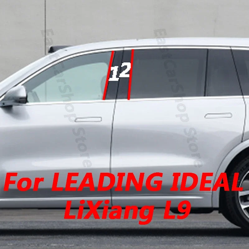 

For LEADING IDEAL LiXiang L9 2025 2023 2024 Car Door Window Middle Column Trim Protective Strip PC Pillar Stickers Accessories