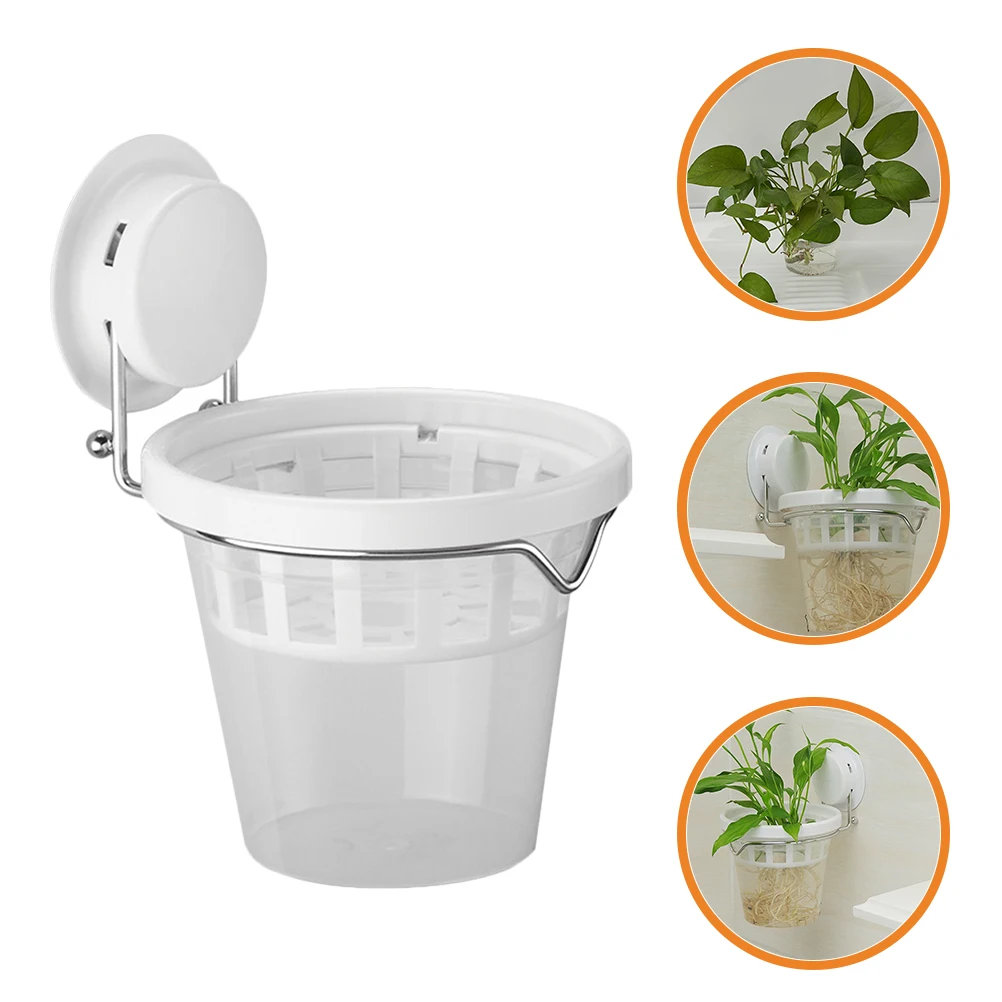 For Balcony Garden Wall Hanging Flower Pot Wall Mounted Plastic Stainless Steel Hanging Plant Container Decorative Bonsai Pot