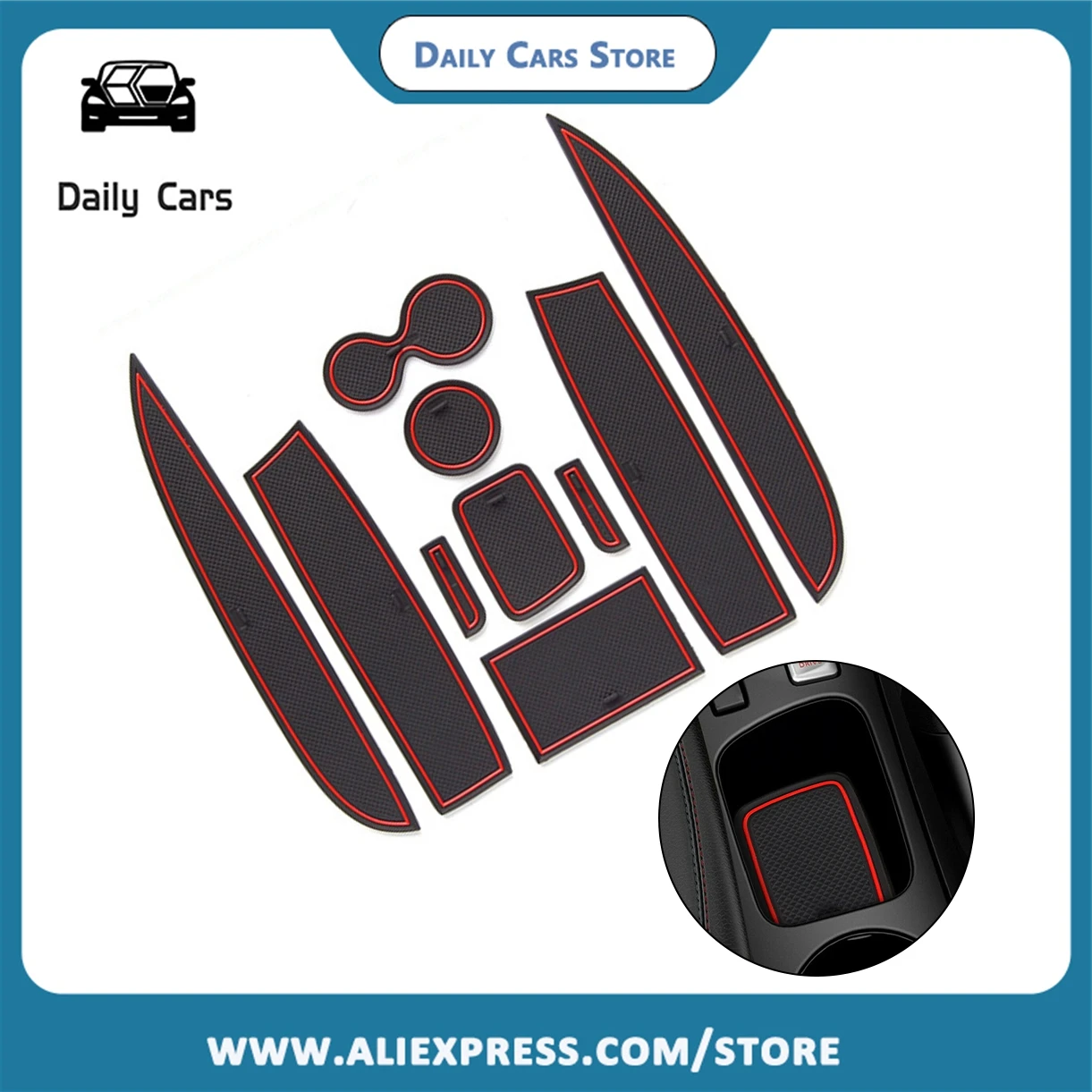 

10Pcs/Set Anti-Slip Gate Slot Cup Mat Door Groove Non-Slip Pad Mats For Clio 4 Car Accessories Door Groove Mats