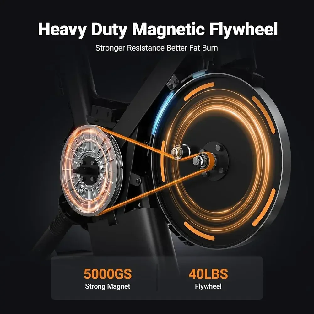 Premium Heavy-Duty Magnetic Exercise Bike: Quiet, 350 lbs Capacity, Home Gym Compatible with Self-Developed App