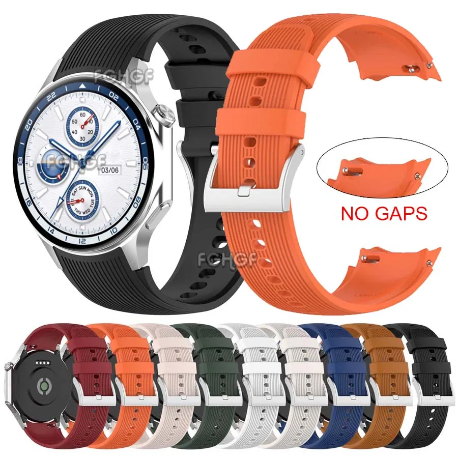 For OnePlus Watch 2 Strap Silicone Replacement Correa Wristband For Oppo Watch X Smart Watch Band Bracelet No Gaps Accessories