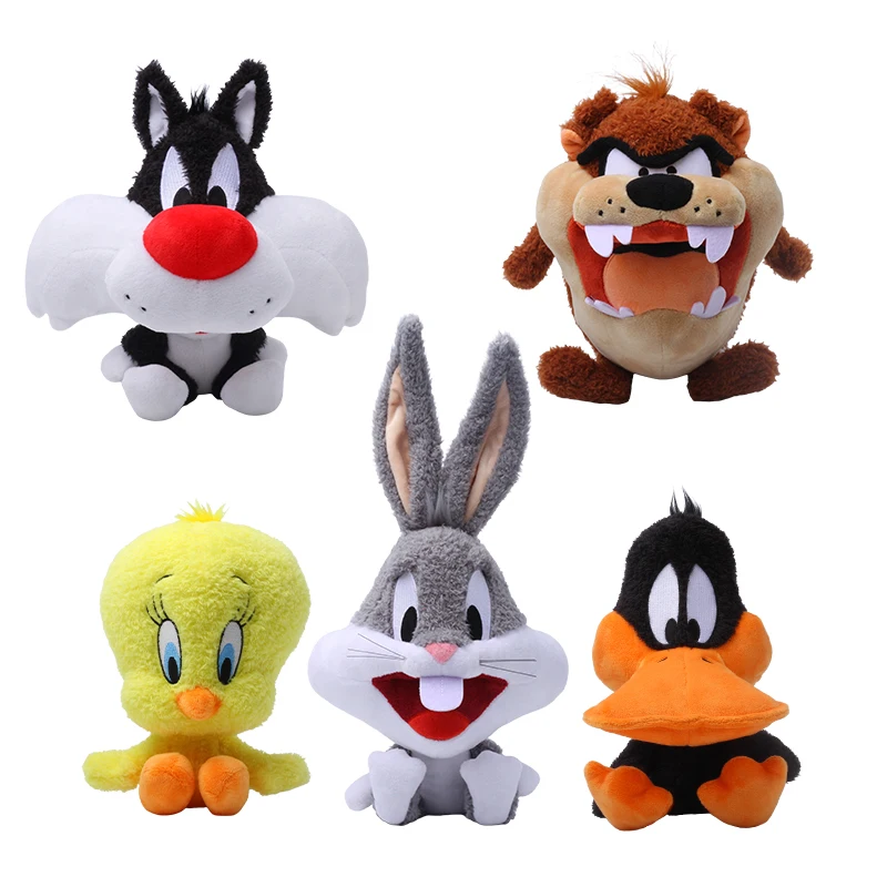 Nuevo 20cm cabeza grande Looney Tunes insectos conejito de dibujos animados muñeco de peluche Tweety ciclón narcido figura de juguete de peluche regalos para niños