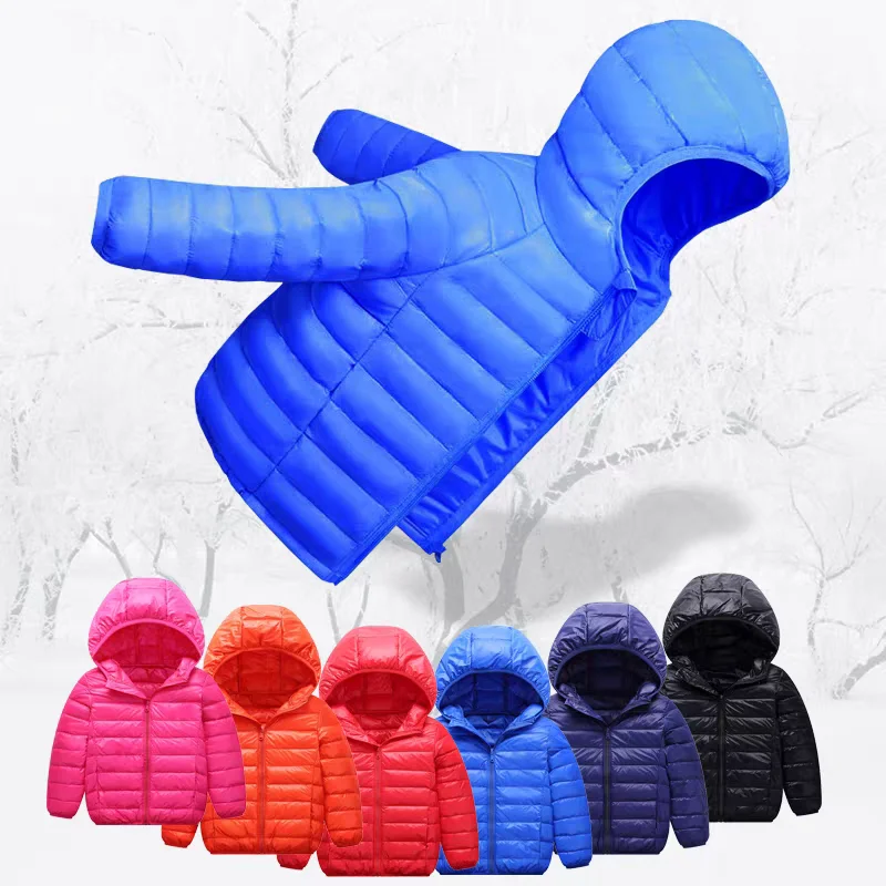 Meninos meninas outono para baixo casacos crianças inverno jaquetas à prova de vento crianças cor sólida com capuz outerwear adolescente moda roupas quentes