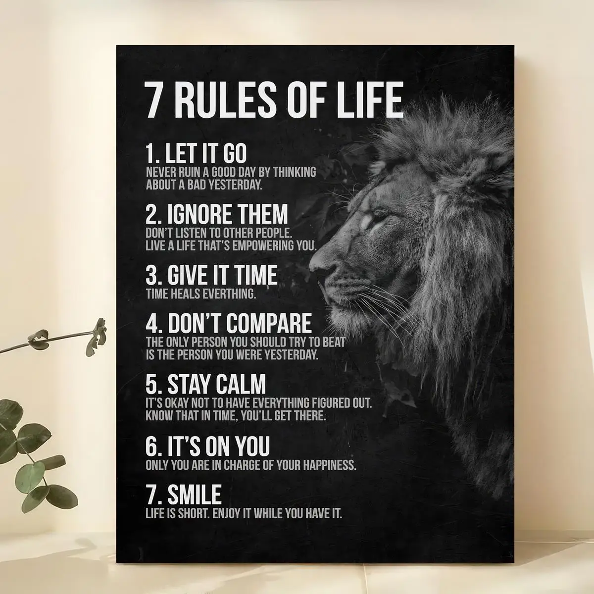 1pc Canvas Poster, Vintage Art, Inspirational Quotes Poster, 7 Rules Of Life, Ideal Gift For Bedroom, Decor Wall Art, Wall Decor