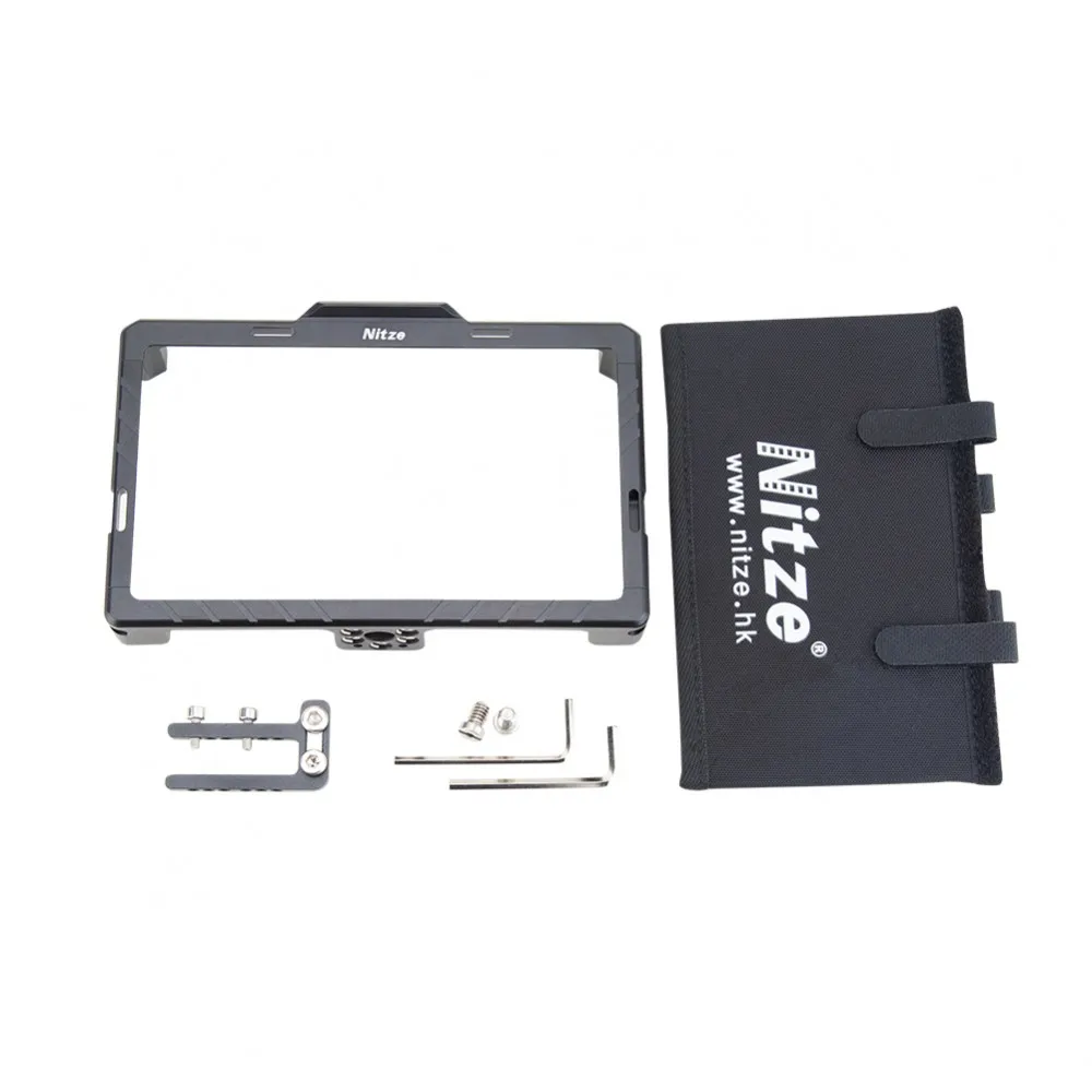 Nitze Monitor Cage for Feelworld LUT6/LUT6S 6" with HDMI Cable Clamp and LS5-C Sunhood for Screen Monitor Rig Protective cage