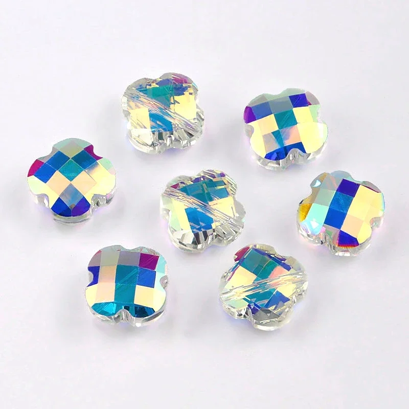 50 Stück 12MM Super Glänzende Kreuzförmige Österreichische Kristallperlen Facettierte Glasperlen Lose Abstandhalter-Schmuckperlen für Schmuckherstellung DIY