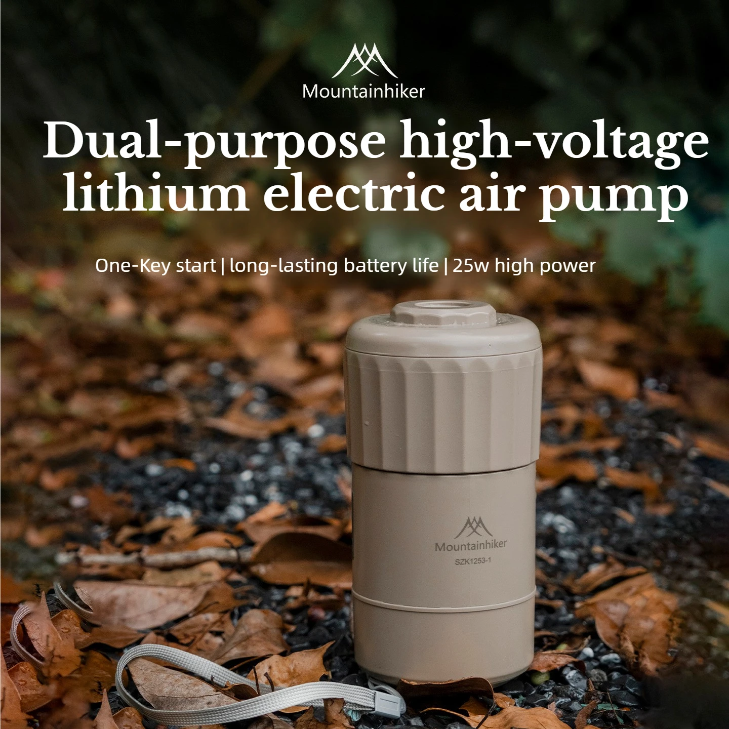 MOUNTAINHIKER Electric Air Pump, Comes with Travel Lock Portable Camping Pump for Air Bed, Sleeping Pads, Vacuum Bag，Paddle Boat