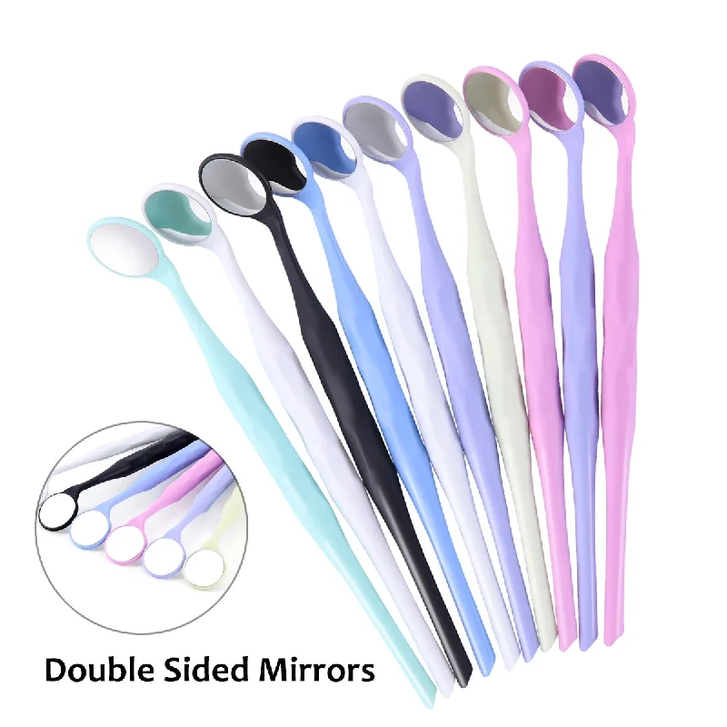 10Pcs Dentistry Autoclavable Double Sided Dental Mouth Mirror Front Surface Reflector Oral Exam Tool for Dentist Clinic