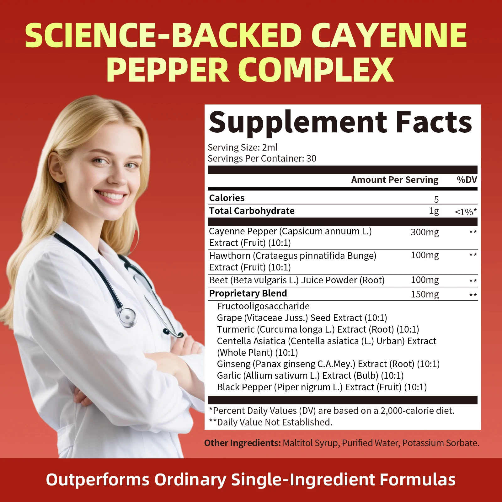 BEWORTHS Cayenne Pepper Drop Support Energy Level & Cell Health Supports Healthy Circulation Enhance Immunity and Antioxidant