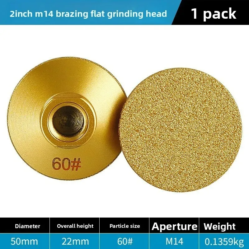 M10/14 Diamond Brazed Flat Grinding Head Marble Stone Countertop Trimming Rough Polishing Disc Angle Grinder Abrasive Pad