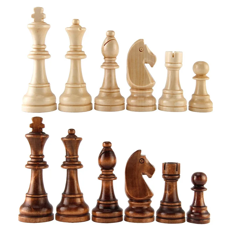 32 Medieval Chess Pieces Wooden/Plastic Complete Chessmen International Word Chess Game Entertainment Accessories