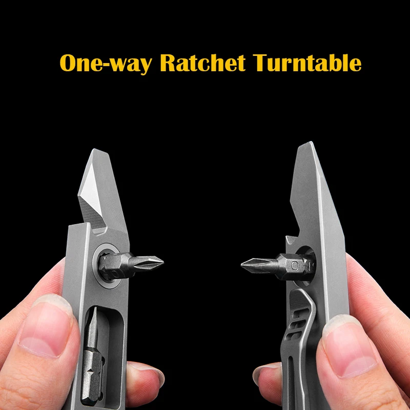 TC4 Titanium Alloy Ratchet Crowbar Screwdriver Riding Portable Multi-Function Maintenance Tool Outdoor Camping Batch EDC Tool