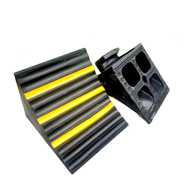 Black Portable Wheel Chock for Car And Truck Anti-slip Tire Support Pad with Handles Vehicle Wheel Stop Block Plastic Base