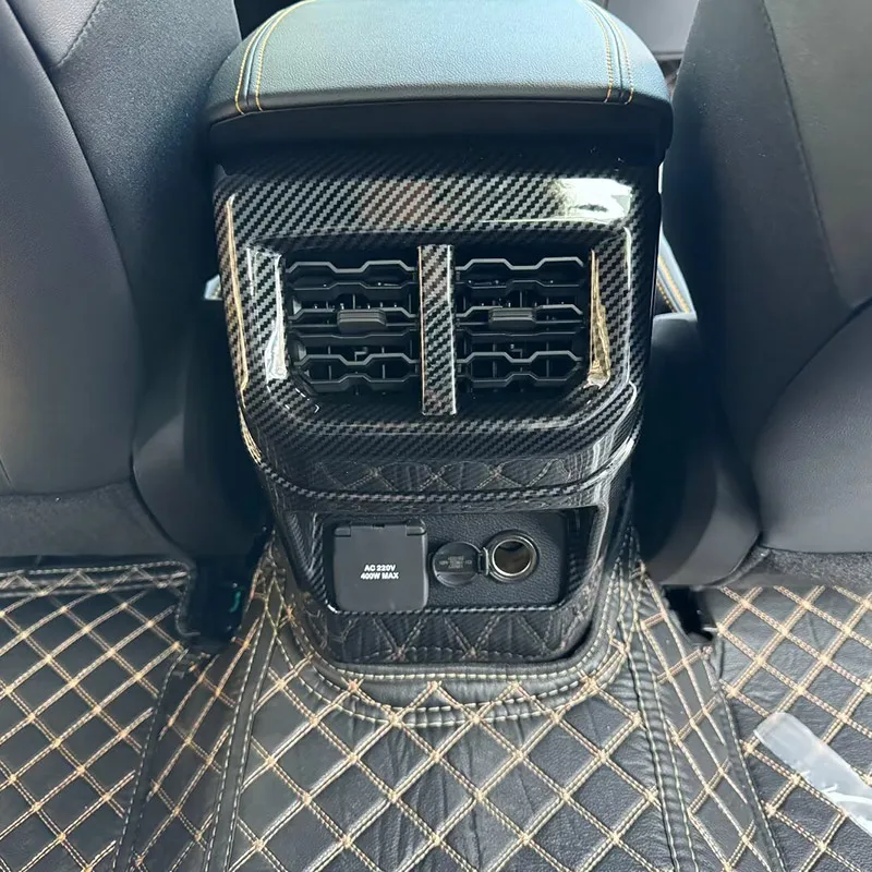 

For Ford Ranger 2023 2024 ABS Carbon Fiber Car Rear Side Air Vent Outlet Panel Cover Trim Frame Interior Accessories