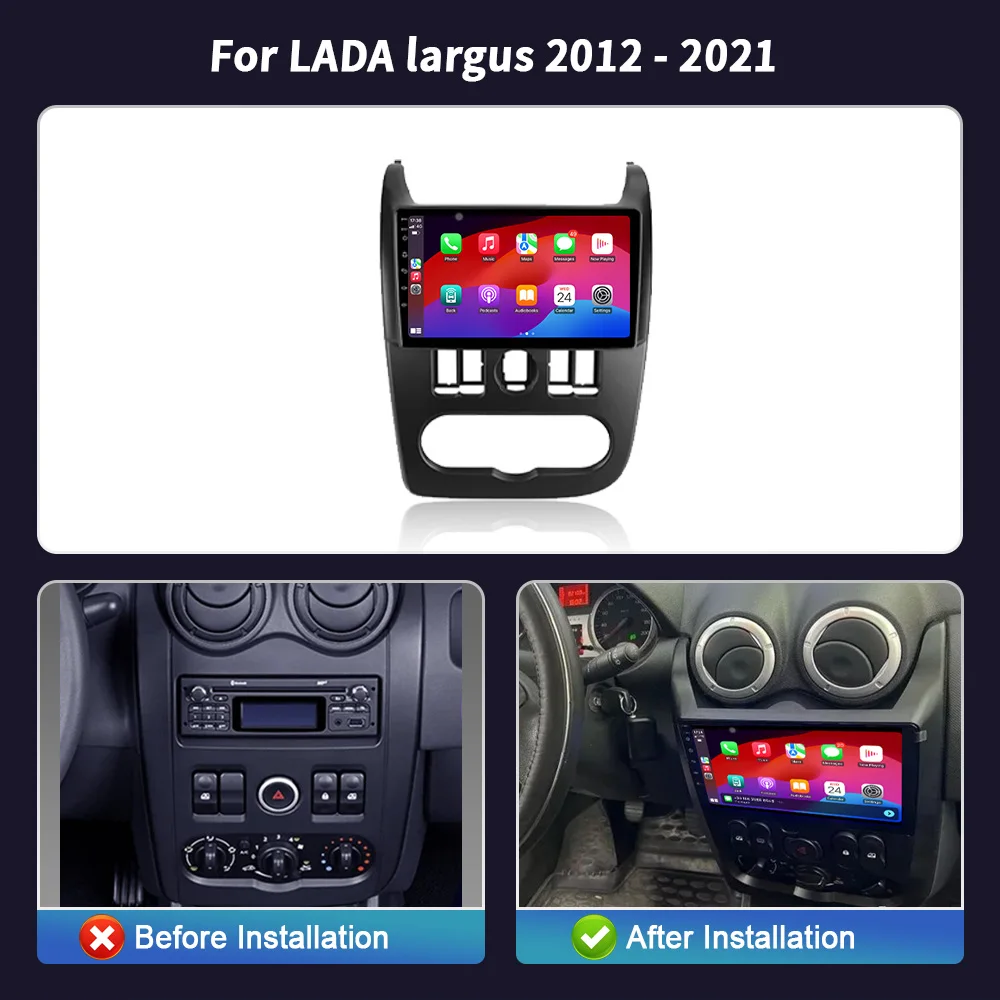 Android 14 For LADA largus 2012-2021 Car Radio Multimedia Audio Player Navigation Video Wireless Carplay BT Touch Screen Stereo