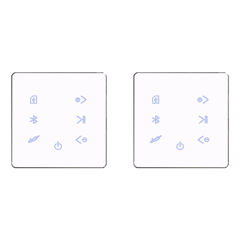 

2X Bluetooth Amplifier in Wall USB SD Card Music Panel Smart Home Background Audio System Stereo Hotel Restaurant(White)