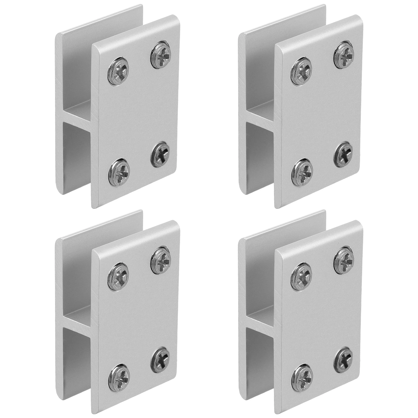 

4pcs Glass Shelf Brackets Heavy Duty Aluminum Alloy Clamps 180 Degree Thick Glass 10 12mm Adjustable Hardware Mounting Silver
