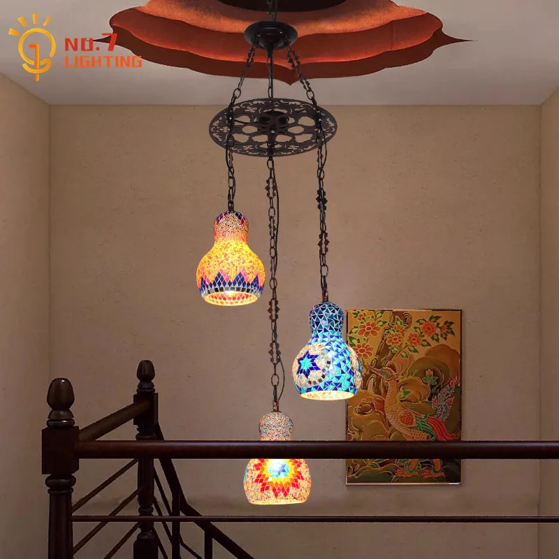 

Exotic Bohemian Designer Pendant Lights LED E27 Classical Vintage Art Decorative Hanging Lamp Restaurant Stair Hall Hotel Studio