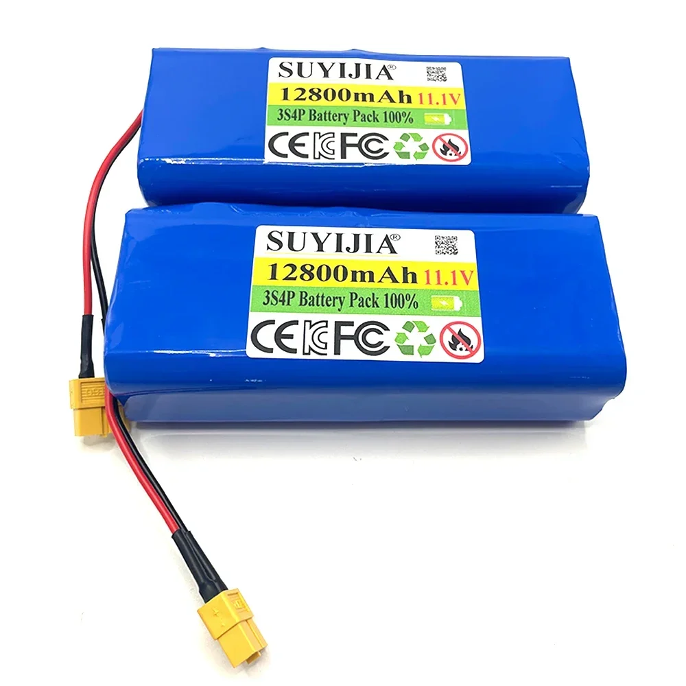 

3S4P 11.1V 12v 12800mAh 18650 Battery Pack 12.6V Model Aircraft Camera Rechargeable Battery BMS Bait Boat Emergency Power Supply