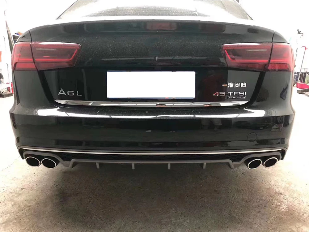 C7 A6 Upgrade 1:1 Style S6 Rear Lip Tail Throat For 2016 to 2018 Sedan Sline A6 Travel AVANT version modified rear diffuser