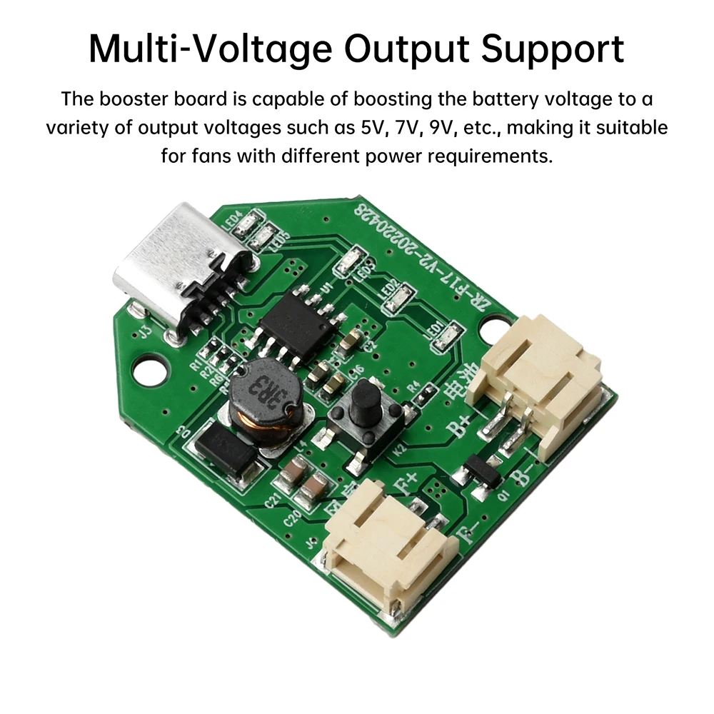 9V 0.6A Fan Motor Speed Controller Board Type-C Rechargeable Small Fan Circuit Control Module Electrical Equipment Governor