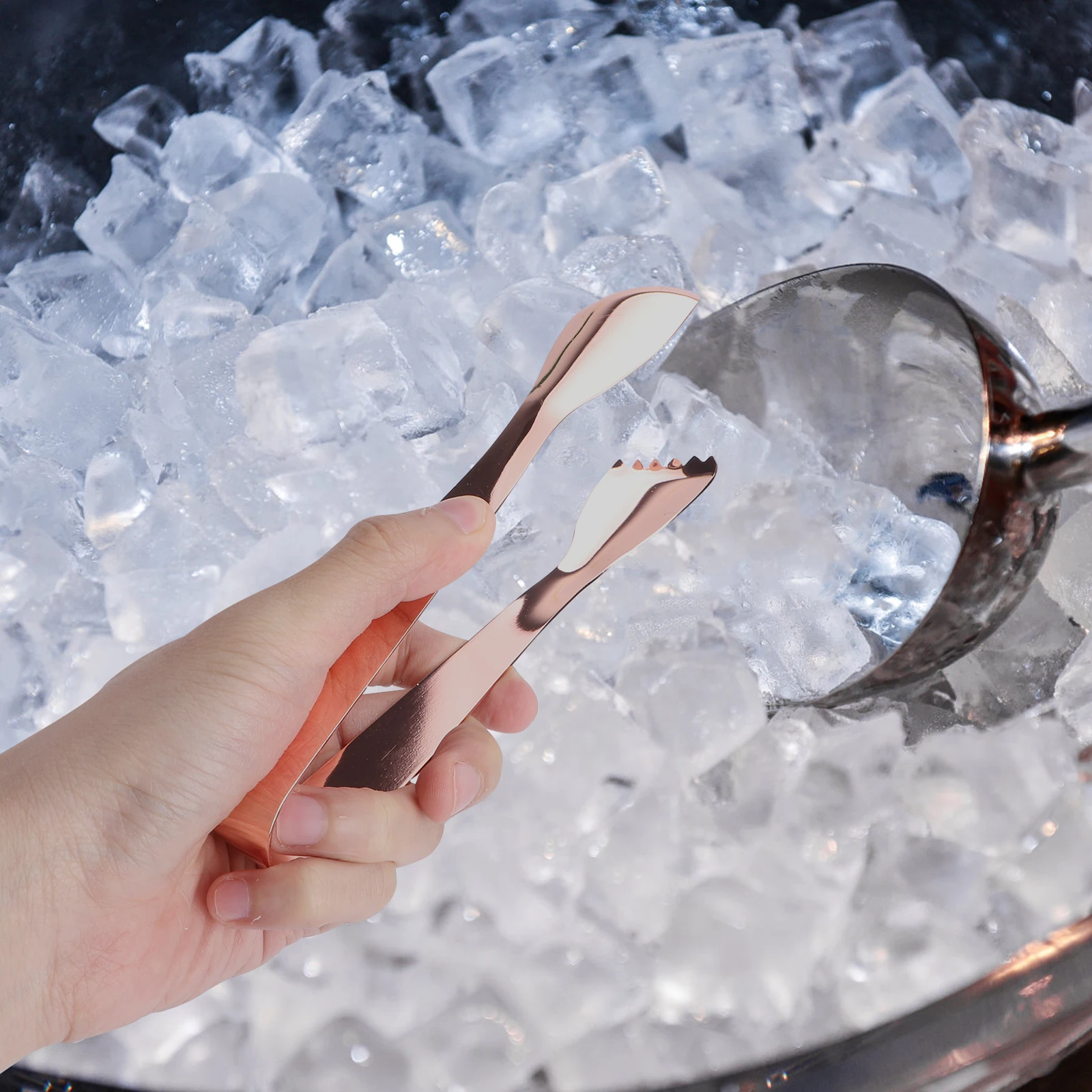 

Stainless Steel Ice Cube Tongs Kitchen BBQ Fruit Serving Clamp corrosion resistant compact size easy to store practical