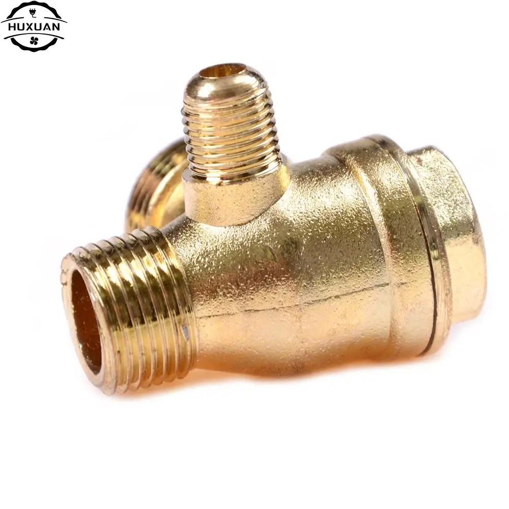 Válvulas neumáticas centrales de latón, rosca de 90 grados, 3 puertos, válvula de retención del compresor de aire, herramientas para el hogar DIY, 1 ud.
