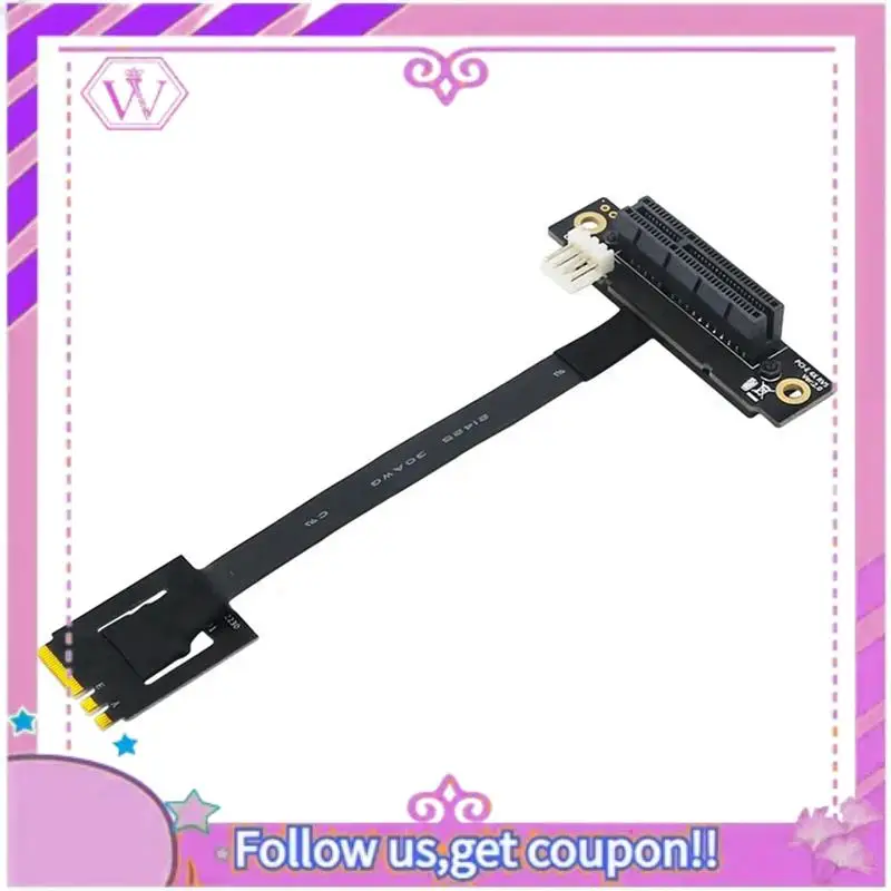 ABSL-270 Degree M.2 NGFF Dual Key A-E To PCI-E 4X Adapter Convert Cable For PCI-E Tester Extender