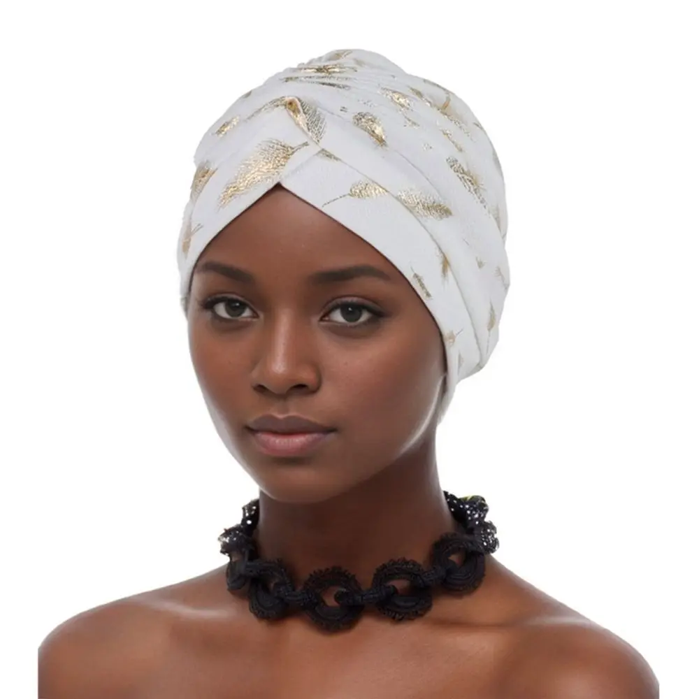 여성용 브론징 바오터우 모자, 헤어 클로저, 다목적 기도 모자, 통기성 자수 무슬림 모자, 패션 깃털