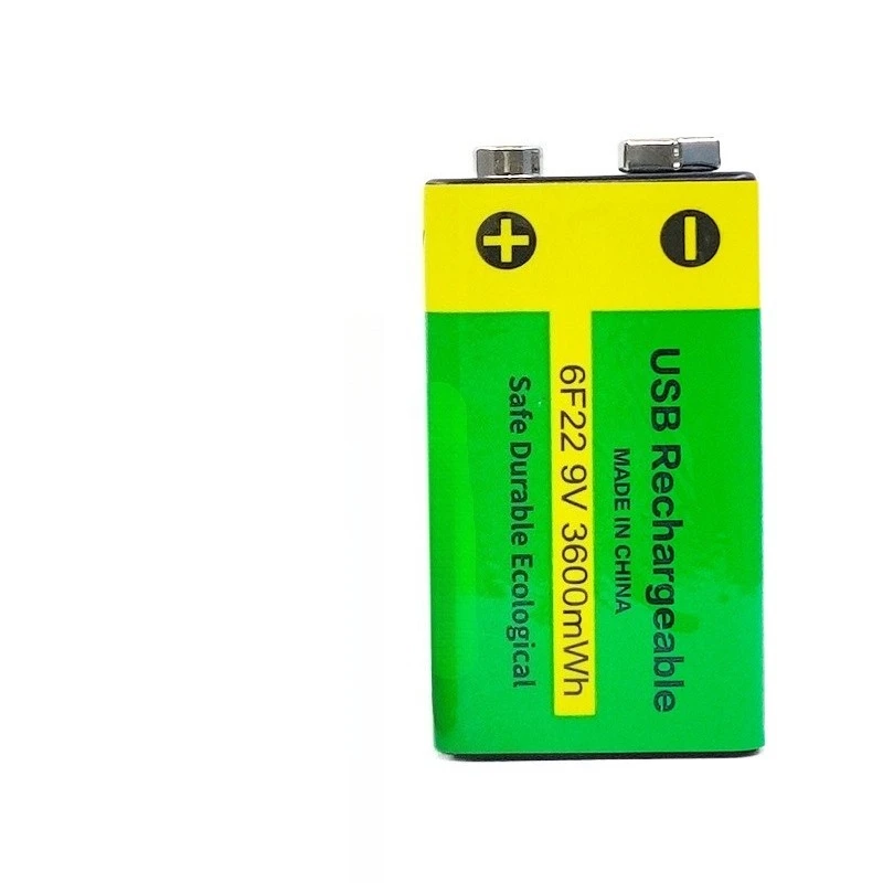 For 9V Lithium Battery Spot Walkie Talkie Microphone Type-C Interface USB Nine Volt Rechargeable Square Battery 4pcs